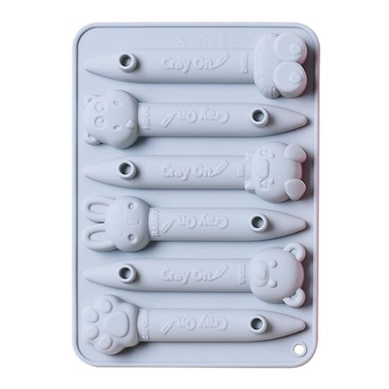 6 Cavity Cake Mold Non Stick Food Grade Reusable DIY Silicone Cartoon