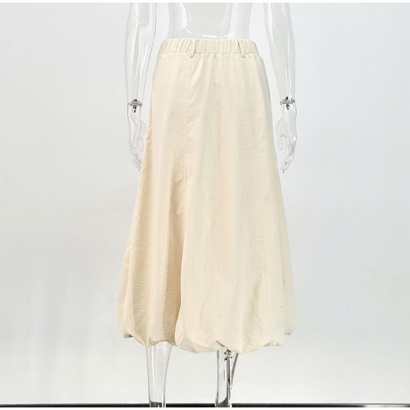 Spring Autumn High Waist Fashion Long Skirt Women's Solid Color Elegant Commute Streetwear Loose Casual Ladies Maxi Skirt 2025 New