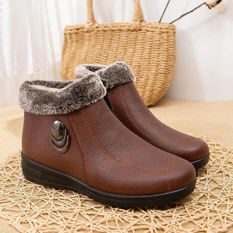 Fashion Waterproof Mule Clogs Women Boots Winter Warm Unisex Fur Boots House Room Slippers Trend Indoor Floor Shoes Slides For Women