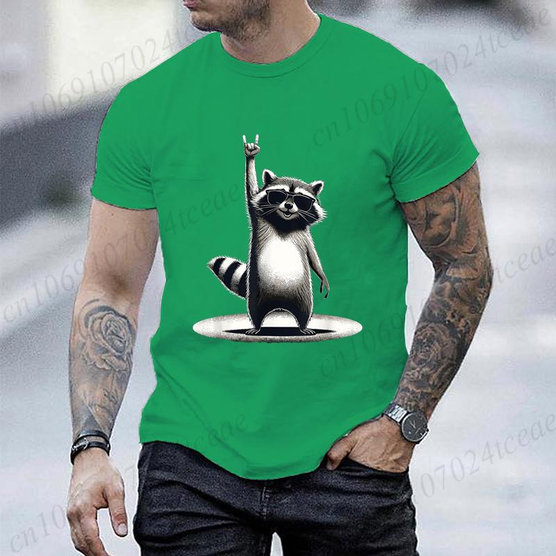 Funny Raccoon Rock Music Men Women T Shirt Funny 3d Print Summer Tops O-neck Short-Sleeve Top Tees