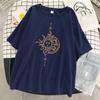 Funny'S Sun And Moon Face Print Women Tshirt Summer Cool T Shirt Hip Hop Oversized Short Sleeve Fashion Cotton Short Sleeve