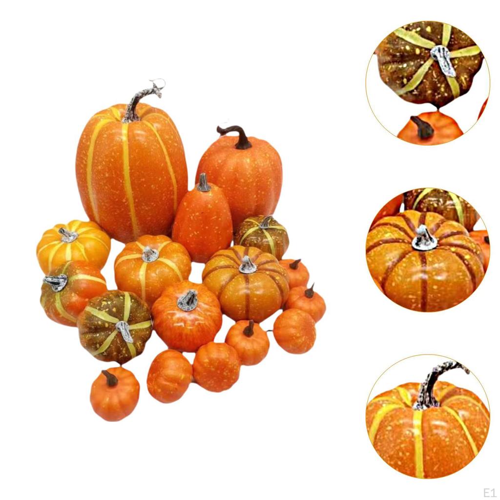 16x Artificial Pumpkins Simulation for Decorating Foam Decorative
