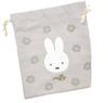 Marimo Craft Miffy Cherry Fleur Series Drawstring W170 X H200mm Bag, Gray, Approx. (DBM-2598)