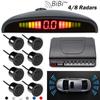 Universal Car Parking Sensor Kit with 4/8 Sensors Display/Buzzer Voice Reverse Radar Monitor Detector Security Alert System