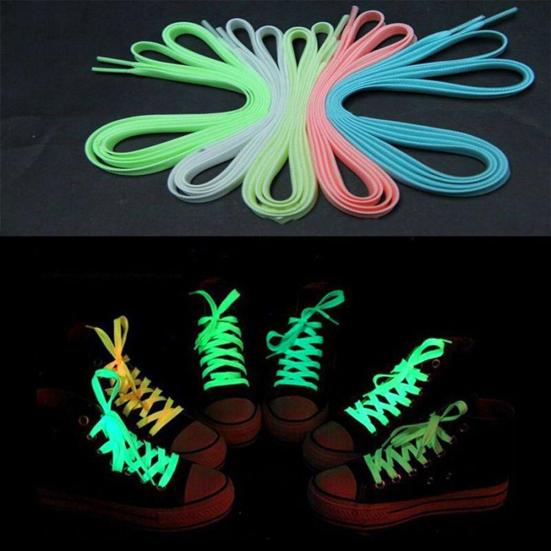 Fashionable 1 Pair Sport Shoes Lace Polyester Neon Color Luminous Fluorescent Shoelaces