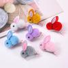 1 Pair Winter Plush Bunny Hairpins Hair Clips Vivid Color Creative Shape Adorable Sweet Hairpins Hair Accessory for Kids