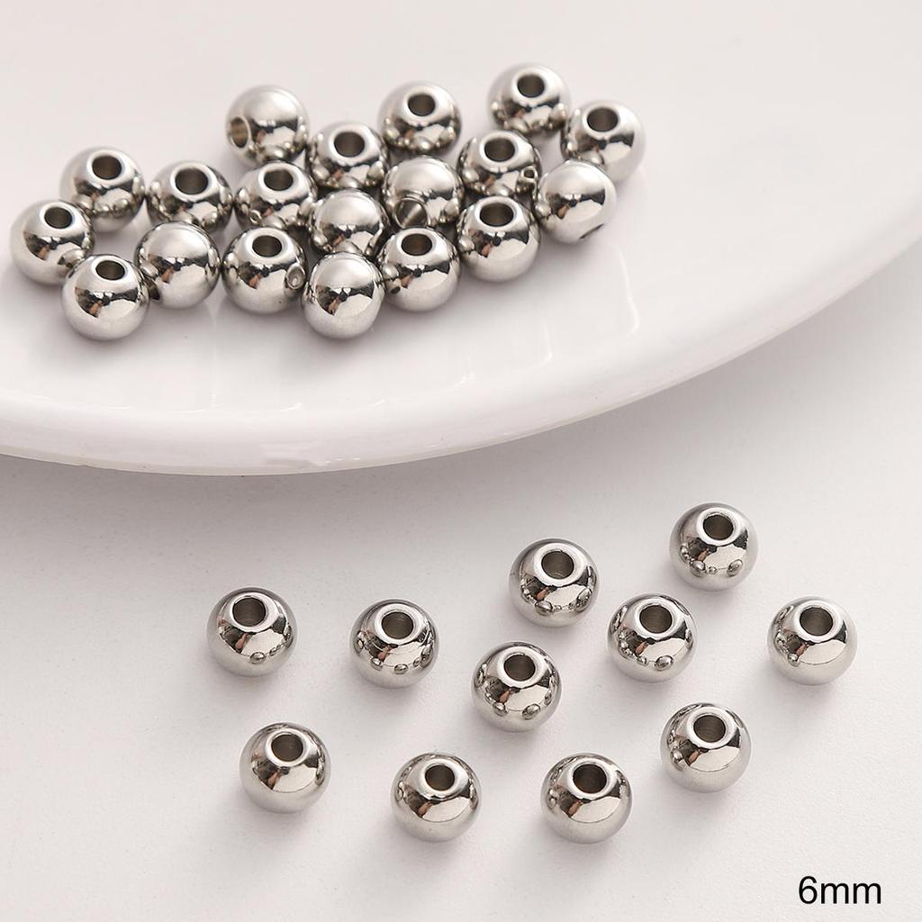 10-50pcs/bag Stainless Steel Beads DIY Bracelet Necklace Earrings Jewelry Accessories