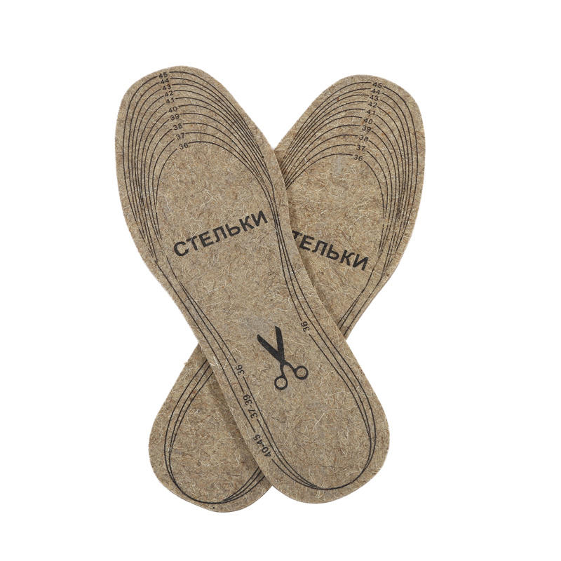 1 Pair Wool Felt Insoles For Shoes Men Women Warm Shock-absorbing Insoles Shoes Pads Can Cut Freely