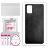 apgo Protective Skin Sticker for the Back Compatible with Samsung Galaxy A71, Wrap Film, Foil, Vinyl - Pattern Black Leather