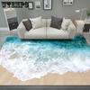 3D Sea Beach Carpet for Living Room Bedroom Anti-Slip Parlour Sofa Floor Large Area Decor Rug Home Hallway Balcony Bathroom Mat