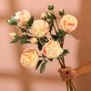 High Quality Simulation 3 Head Bud Core Peony Silk Home Living Room Dining Table Wedding Decoration Fake Artificial Flower