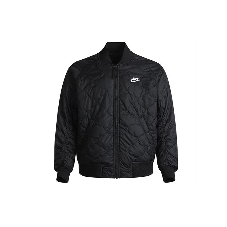 Nike Sportswear Heritage Essentials Solid Logo Print Reversible Cotton Jacket Men Jacket Black CZ9999-011