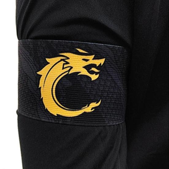 Sports Captain C Arm Unisex Elastic Fasten Tape Anti-slip Dragon Print Adjustable Band Team Training Outdoor Football Player Soccer Captain Armband