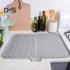 Kitchen Counter Silicone Dish Drying Mat Wear Resistant Food-Grade Non-Slip Heat-Resistant Quick-Drying Dish Drying Mat
