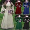 Women Medieval Renaissance Long Maxi Dress Vintage Flare Sleeve Gothic Party Dresses