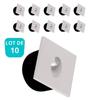 Set of 10 White Square LED Wall Spotlights 3W 4000K