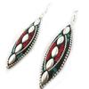 [N1040] - Turquoise Red 'Altaï' Designer Earrings