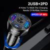 4 Ports Car USB Charger with Blue LED PD20W+Type-C+2USB(QC3.0+3.1A) Car Fast Charger for iPhone 15 14 13 12 Pro Max Samsung