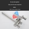 304 Stainless Steel Dual-Use Kitchen Faucet: Hot/Cold, Floor-Standing, Thickened for Vegetable Sink