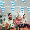 10m Oktoberfest Bunting Bavarian Banner 20 Pieces Blue White Triangle Checkered Hanging Flags For German Theme Party Decoration