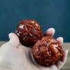 Huanghuali Zodiac Health Ball Handball Massage Ball Engraving Fitness Ball Solid Wood Carving Decoration