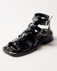 32209 36 Black Patent Leather Heeled Sandals