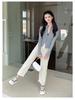 Women's Slimming Double Zipper Knitted Jacket with Stand Collar - Versatile Long Sleeve Cardigan for Spring and Autumn.