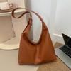 Simple Texture Solid Color Retro Versatile Ins Shoulder Bag Women's 2025 New Underarm Bag Tote Bag Tide