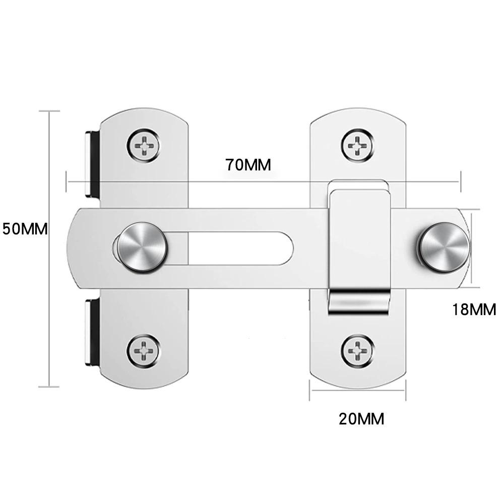 1pc Stainless Steel Sliding Barn Door Lock - 180 Degree Flip,Uncharged- Home Security & Safety Enhancer, Fits Various Door Types