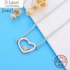 Jewelry 925 Sterling Silver Love Heart Natural Cz Zircons Pendant Necklace Femme Cuban Link Chain Choker Trinket Bijoux
