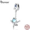 925 Sterling Silver Moonstone Charm , Spaceship & Astronaut Charm Beads Fit Original 3mm Bracelet DIY Jewelry