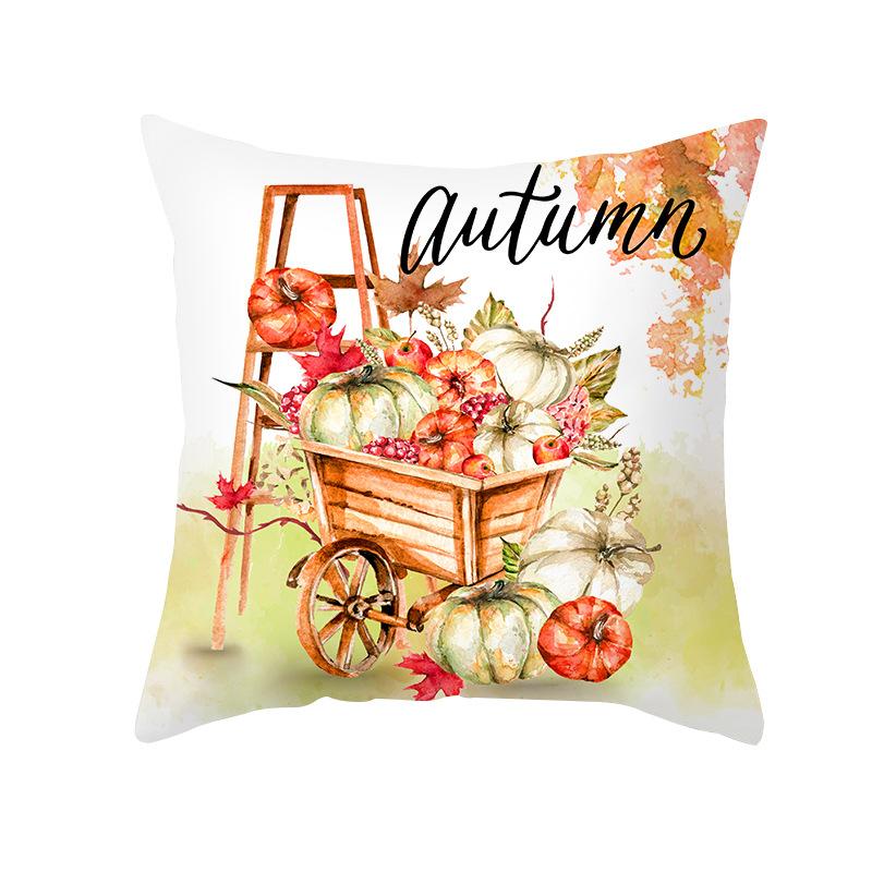 45x45cm Thanksgiving Decoration Maple Pumpkin Autumn Decoration Pillowcase Sofa Seat Cushion Cover Party Decoration Home Decor