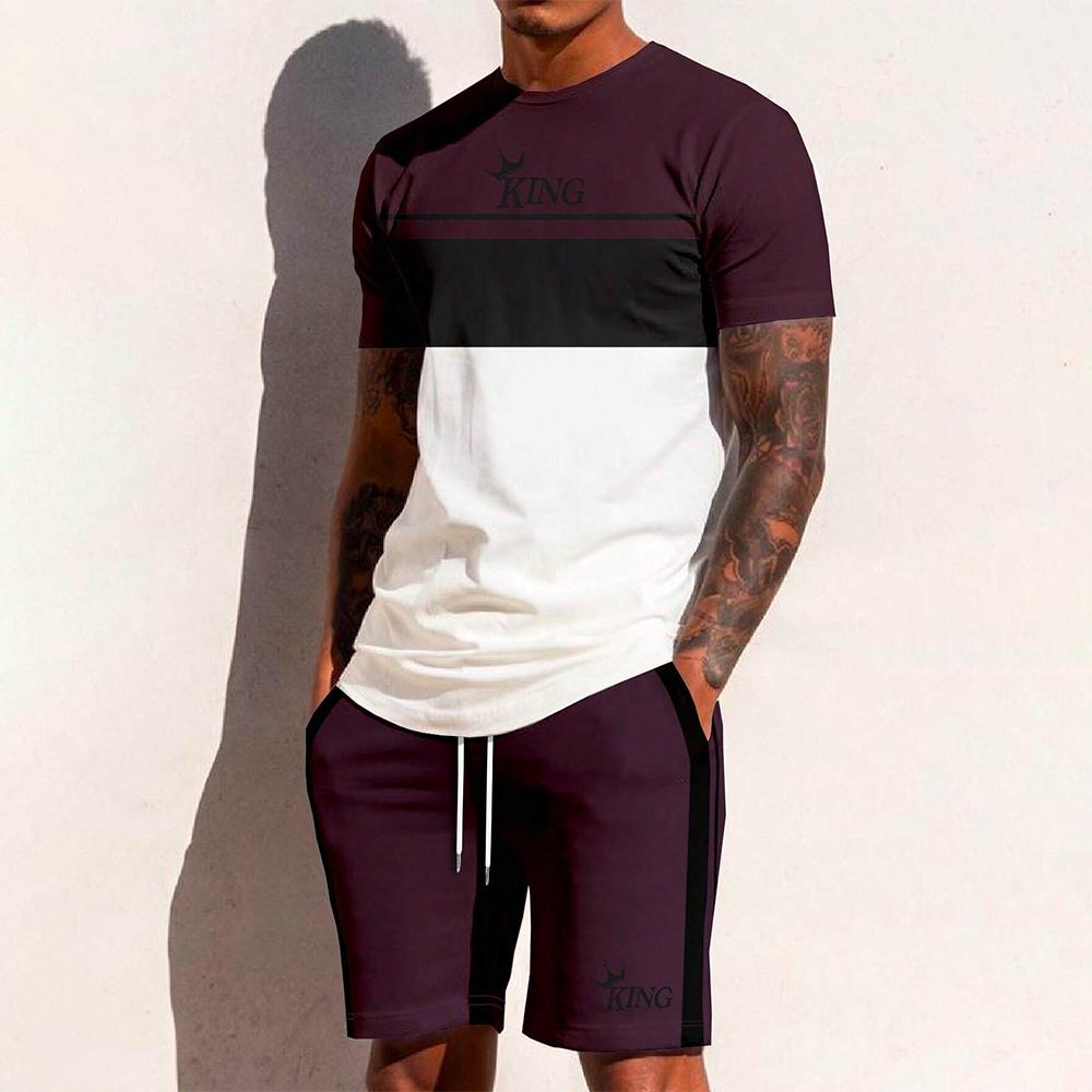 Summer Y2K Style Fashion Trendy Men's Set Extra Large Men's Loose Top Refreshing and Breathable Leisure Travel Set