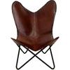 Vintage Butterfly Chair Home Decor Buffalo Leather Lounge Accent Relax Arm Chair