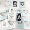 20Pcs Mix Korean Ins Blue Heart Hollow Folding Card Back Kpop Idol 3inch Photocard DIY Packing Decor Fixed Background Cardboard