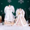 Christmas Doll Standing Treetop Figurine Angel In Gown Home Table Decoration Room Decor Statue Home Accessories Desk Decor