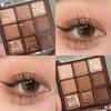 Chocolate Jiugong Grid Eyeshadow Tray Glitter Pearlescent Matte Ground Color Pure Nude Makeup Affordable Students Nine Color Eyeshadow