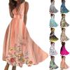 Women's Long Dress Maxi Dress Casual Dress Summer Casual Sleeveless V Neck Boho Waist Retro Printed Dress