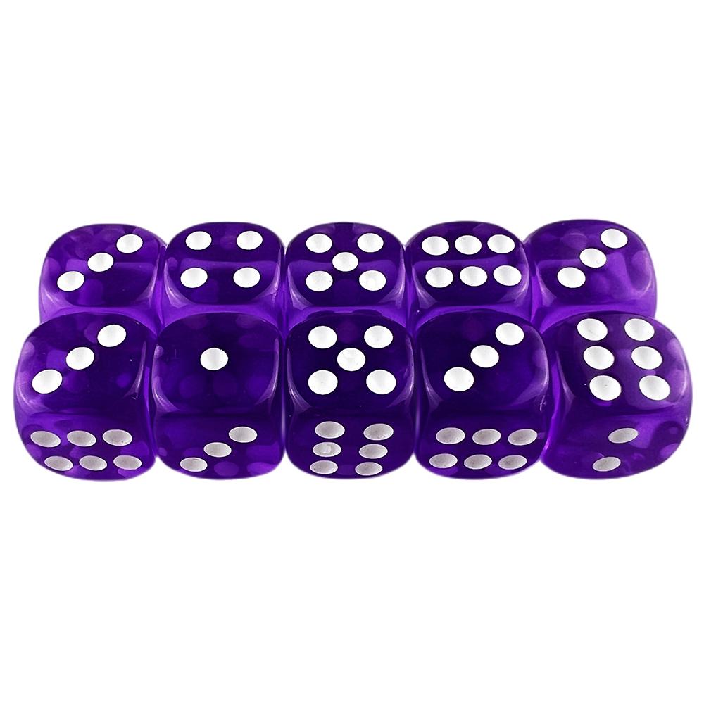 D6 Dice Set 14mm Transparent Dice for Puzzle Making Crafts and Classroom Set of 10