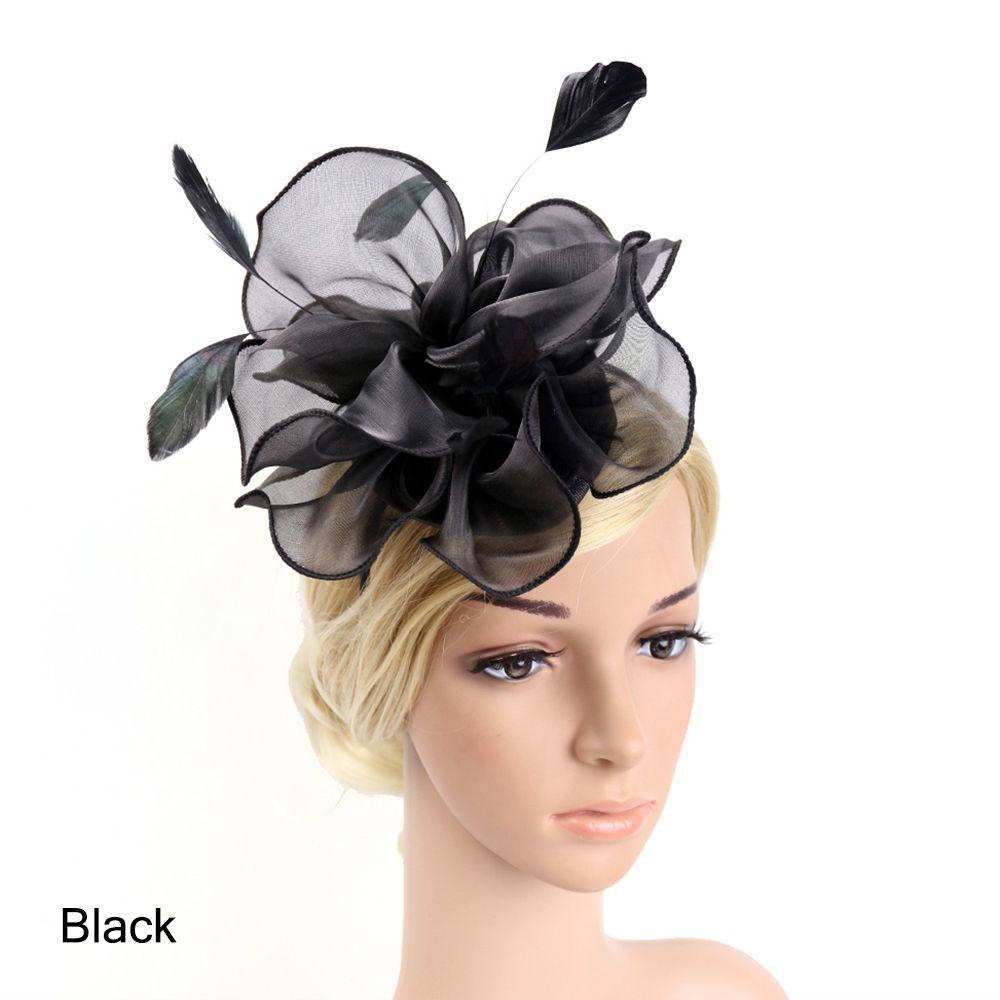 Hat Royal Ascot Race Wedding Fascinator Hats Headwear Cocktail Tea Party Feather Flower Headband