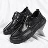 Fashion Shoes Men Lace Up Oxfords Genuine Leather Shoes Men Outdoor Flats Black Soft Designer Handmade Sewing Men Casual Shoes