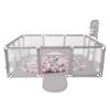 Baby Playpen Big Size Playground with 400 Balls for Kids, Grey:pearl/grey/transparent/powder Pink