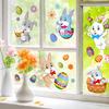 Wall Sticker Self-adhesive Removable Adorable Strong Stickiness Vivid Color Decorative PVC Easter Bunny Sticker DIY Wall Art