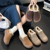 Leather Retro Women's Autumn and Winter Models, Leather Velvet Thickened Warm Fluffy Shoes, Platform Casual Cotton Shoes