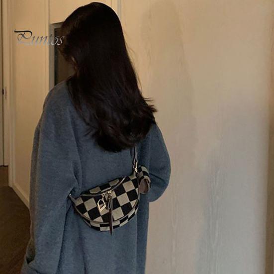 Women Fanny Pack with Adjustable Straps Plaid Print Two-Way Zipper Closure Crossbody Bag Travel Waist Pack