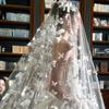 1PC Long Train Luxury Butterfly Veil Heavy Pearl Embroidery Wedding Headpiece Bride Bridal Extra-Long 3D Wedding Veil