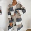 Women's Striped Knitted Cardigan Fashion Loose Casual Knitted Coat Warm Comfortable Autumn and Winter