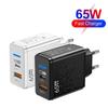 PD 65W Fast Charging Charger Quick Charge 3.0 Phone Charger Adapter Type C Fast Charging Wall Adapter