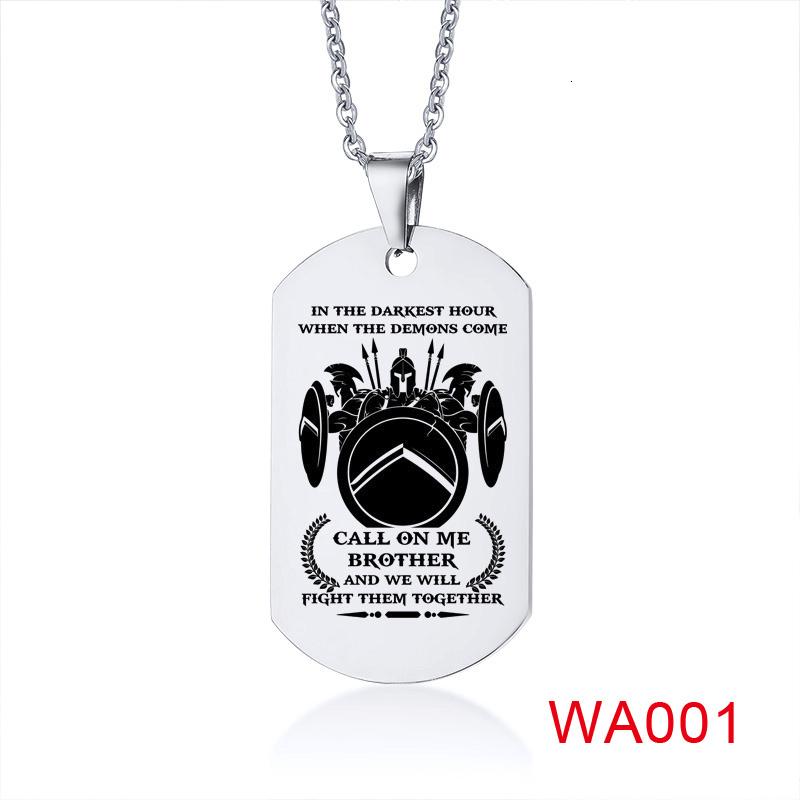 In the Darkest Hour When Demons Come Brothers Dog Tags for Men Stainless Steel Pendant BFF Necklaces Fraternal Gift