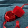 Three-dimensional Hexagonal Jewelry Box Velvet Ring Display Case Flocking Ring Box  Party